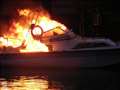 Boat blaze before River Festiv