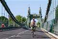 Cyclists and pedestrians return to Hammersmith Bridge