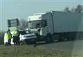 Van and lorry collide at M20 junction