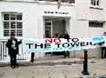 Tower protesters take fight to developer's doorstep