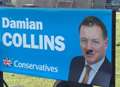 Hitler-style moustache vandalism on candidate poster