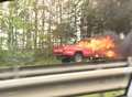 Truck catches fire on motorway