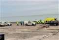 Huge emergency services response to casualty near cliffs