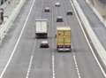 Lorry sheds block paving on motorway