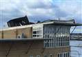 Gale force winds damage buildings