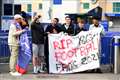 Fed-up fans protest outside Stamford Bridge over Super League proposals