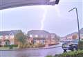 Moment lightning strikes house caught on camera