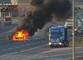 Car explodes into flames on M25