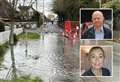 Ankle-deep water floods street 'endangering' homes