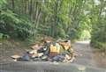 Country road blocked after furniture dumped