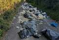 Huge pile of rubbish dumped in country lane