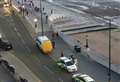 Police break up seafront brawl