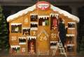 Giant gingerbread advent calendar appears in shop window