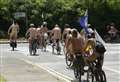 Cyclists' cheeky protest over traffic pollution