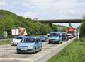 Crash between motorbike and lorry