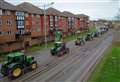 Hundreds of tractors line streets and block major route in protest