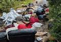Road blocked by fly-tippers