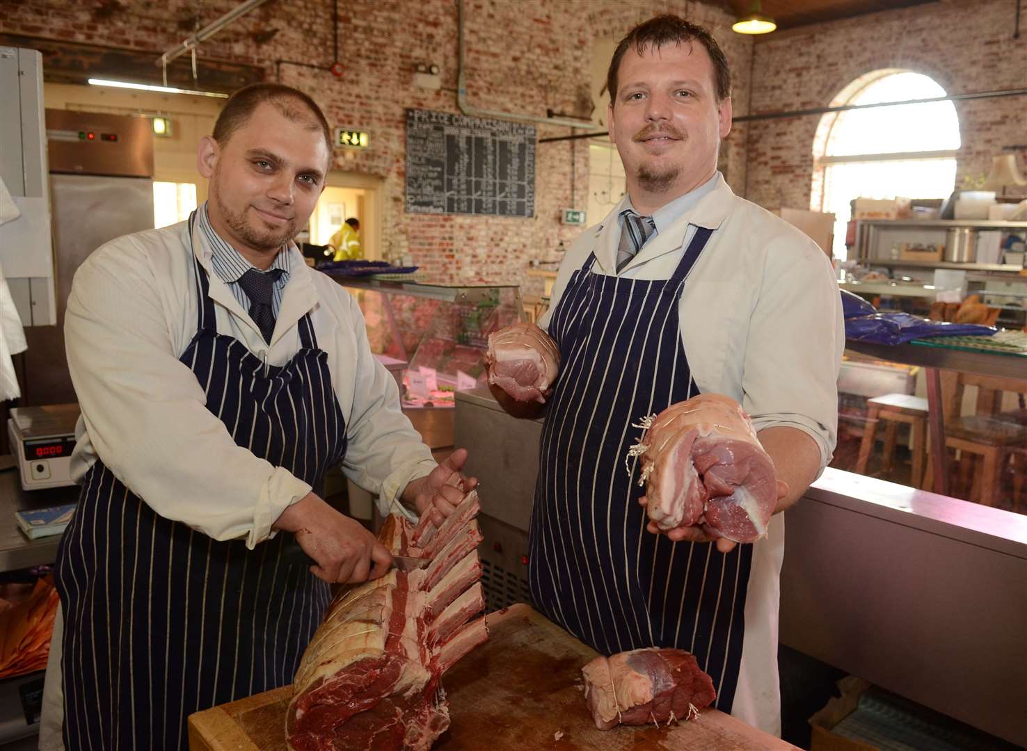 Carl Worgan, right, was a highly-respected butcher. Picture: Chris Davey