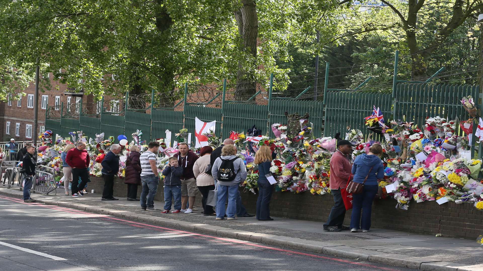 Flowers laid after the death of Lee Rigby in Woolwich. Picture: Darren Fletcher/The Sun