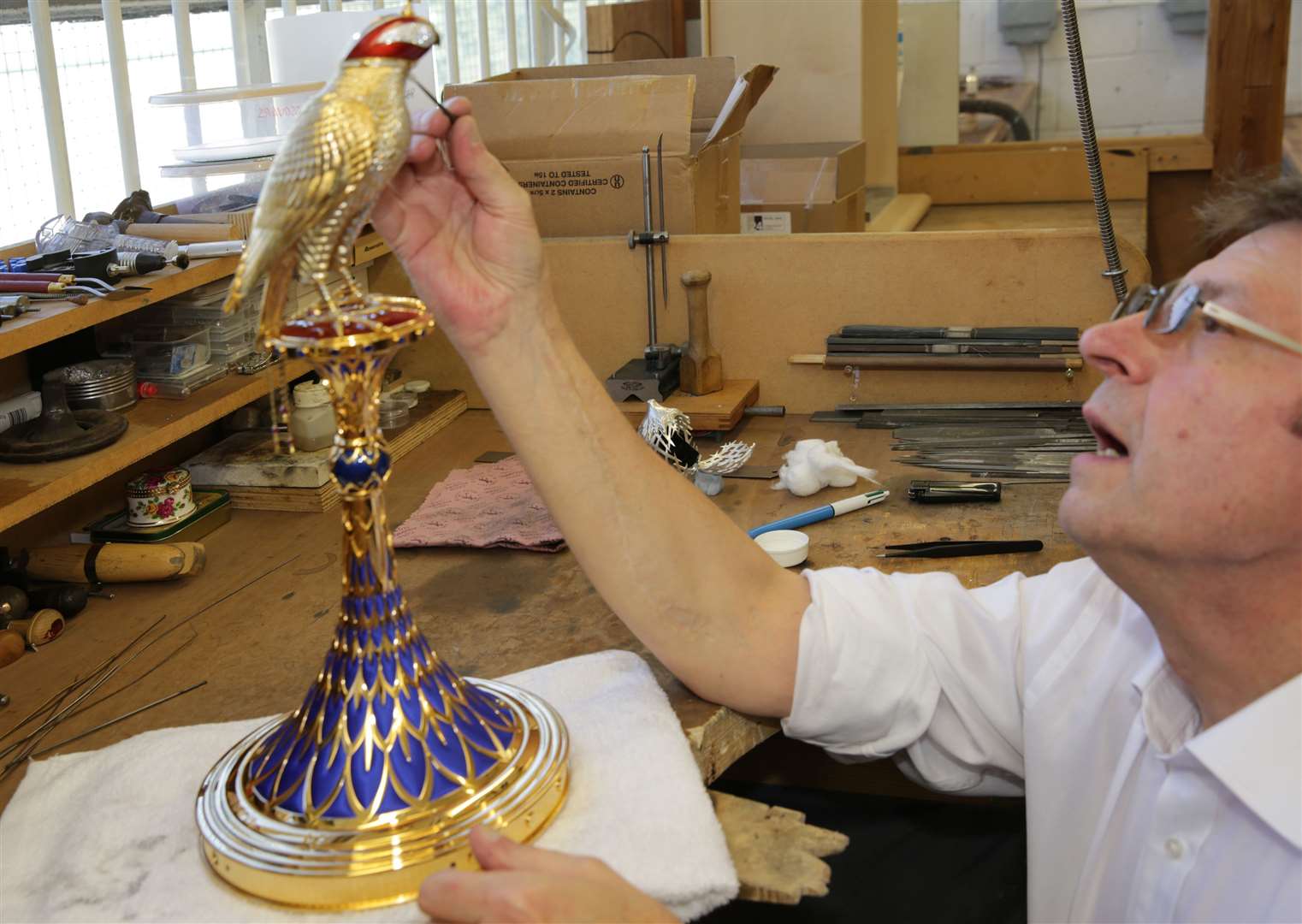 Jeweller Tony Bellingham at work