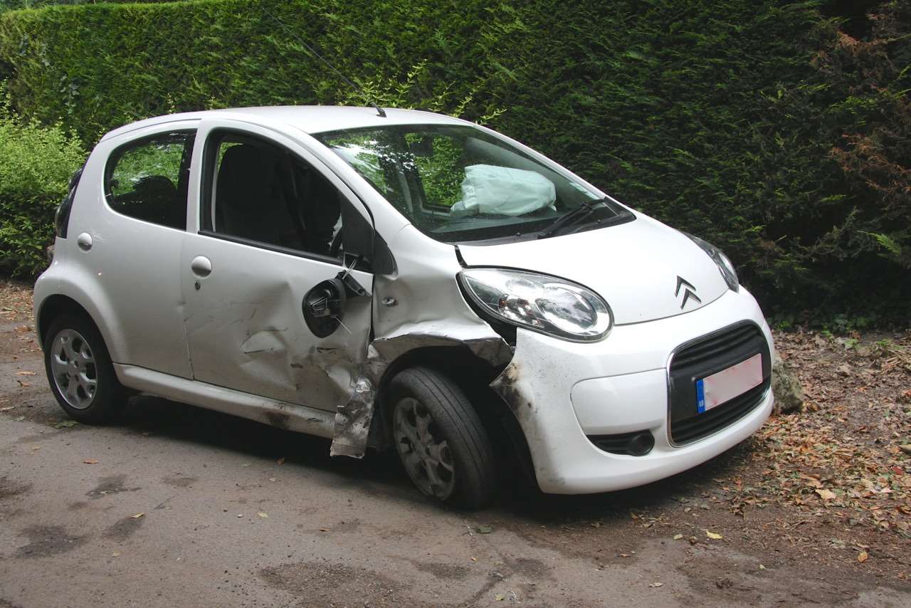 One of the cars involved in the crash Picture: Alan Reading