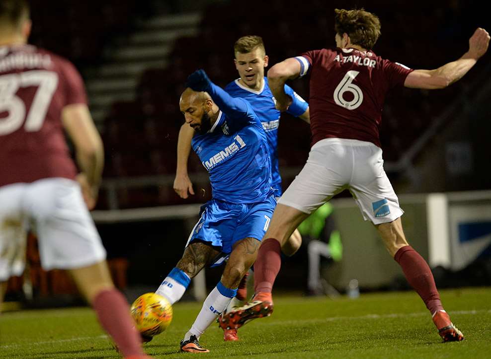 Josh Parker takes aim as he puts the Gills ahead Picture: Ady Kerry