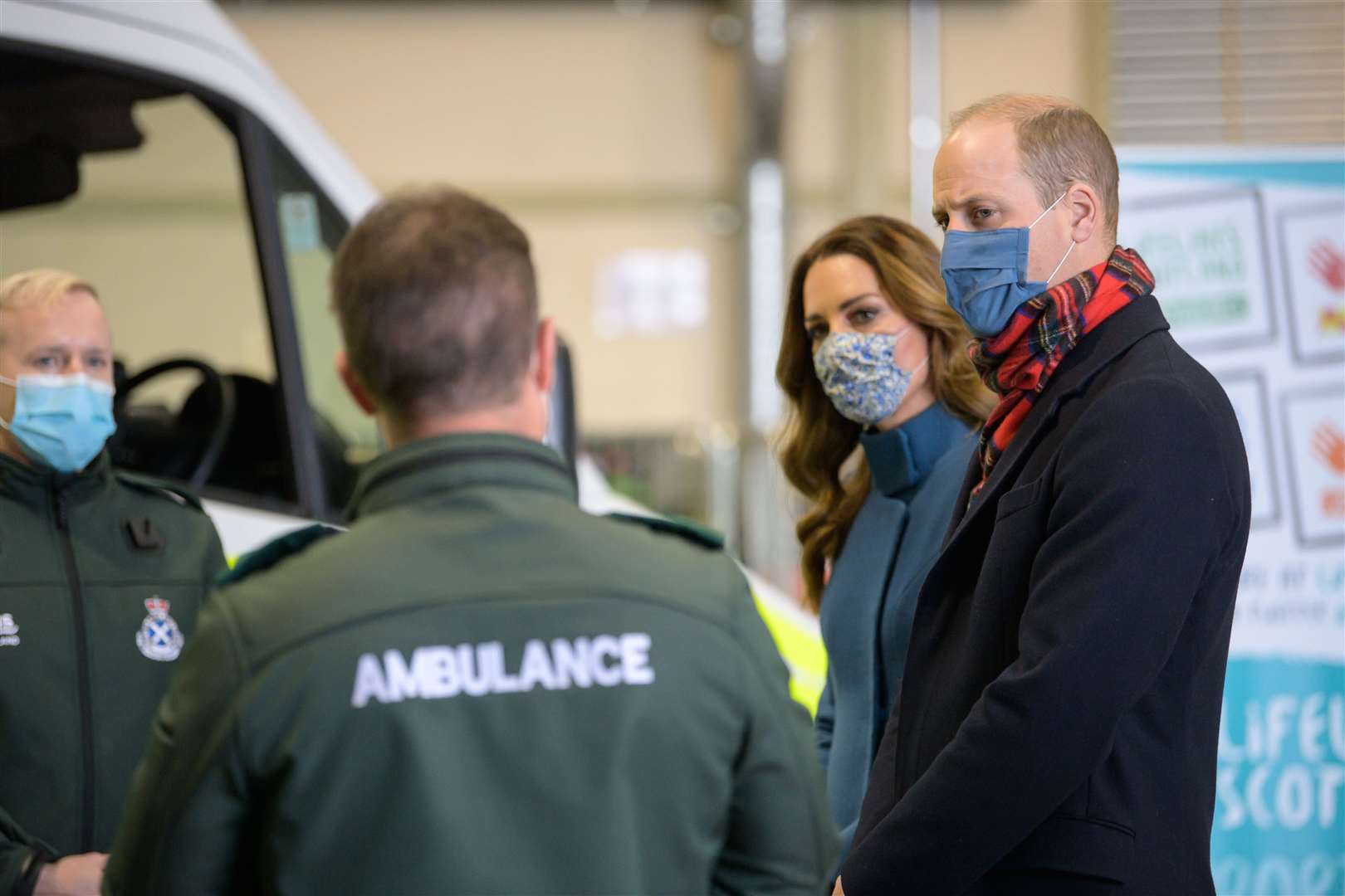 William and Kate chat to ambulance workers (Wattie Cheung/PA)