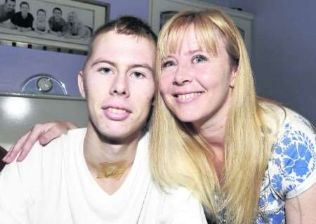 Back home: Sam Eastwell with mum Sharon
