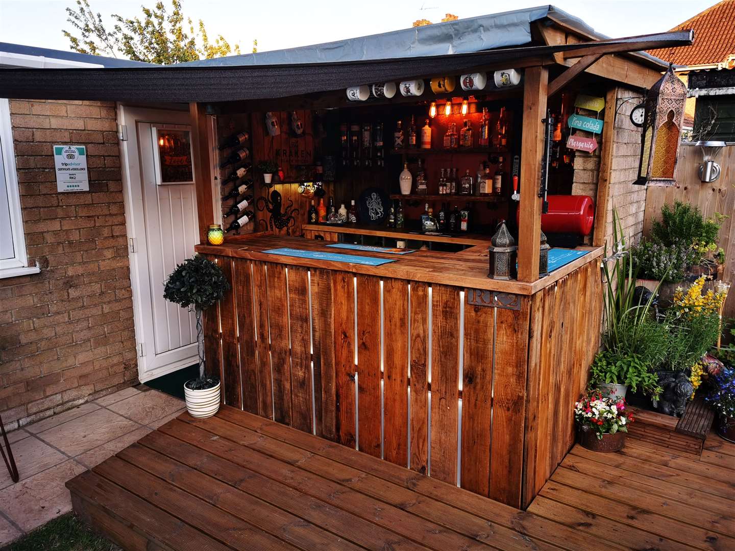 Joe Melton transformed his shed into a bar after a family holiday to Florida was cancelled (Cuprinol Shed of the Year 2020/PA)