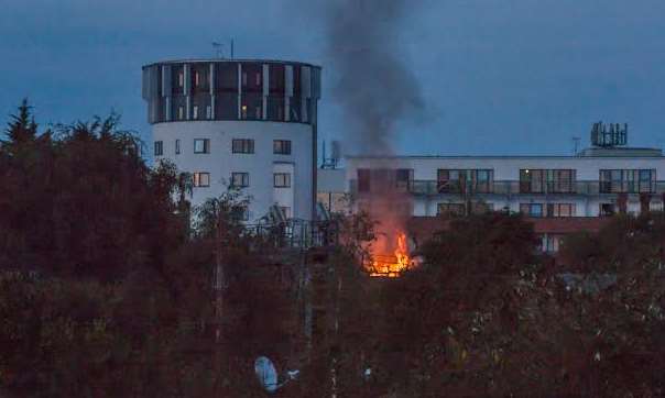 The blaze seen from Victoria Park. Picture: Ian Macey