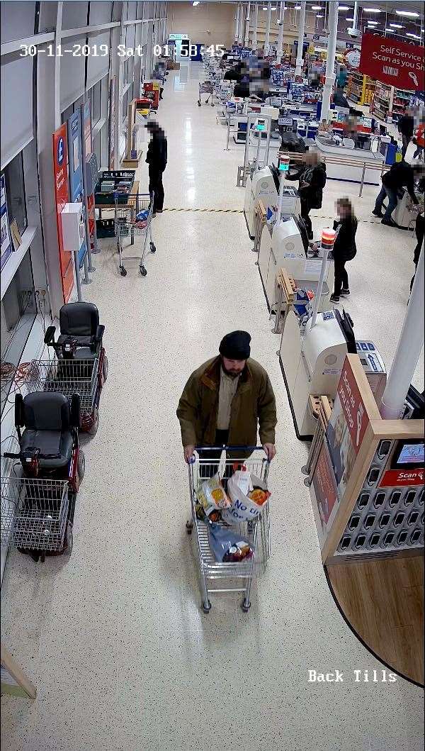 Nigel Wright in a Tesco store in Lockerbie (Hertfordshire Police/PA)