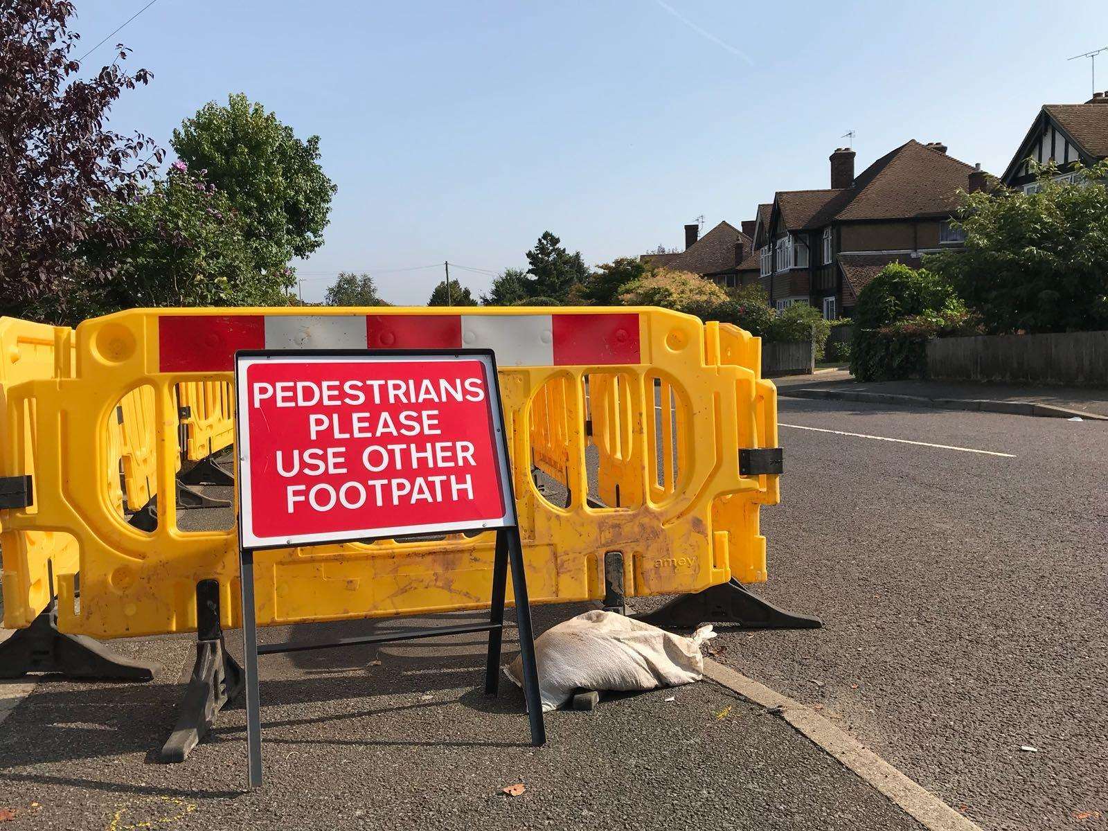 The sinkhole in Allington has been cordoned off (3925766)