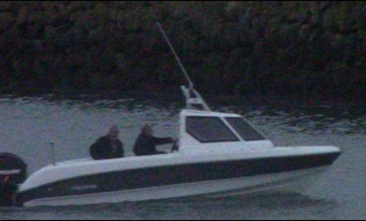 Paul Giglia (left) and Keith Baigent (right) departing the Folkestone Marina. Picture: NCA