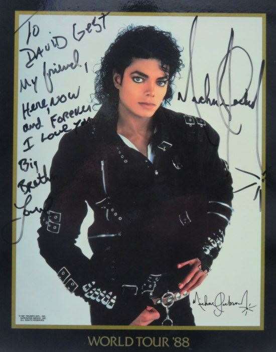 A signed photograph and dedication to David Gest from Michael Jackson (David Gest estate/PA)