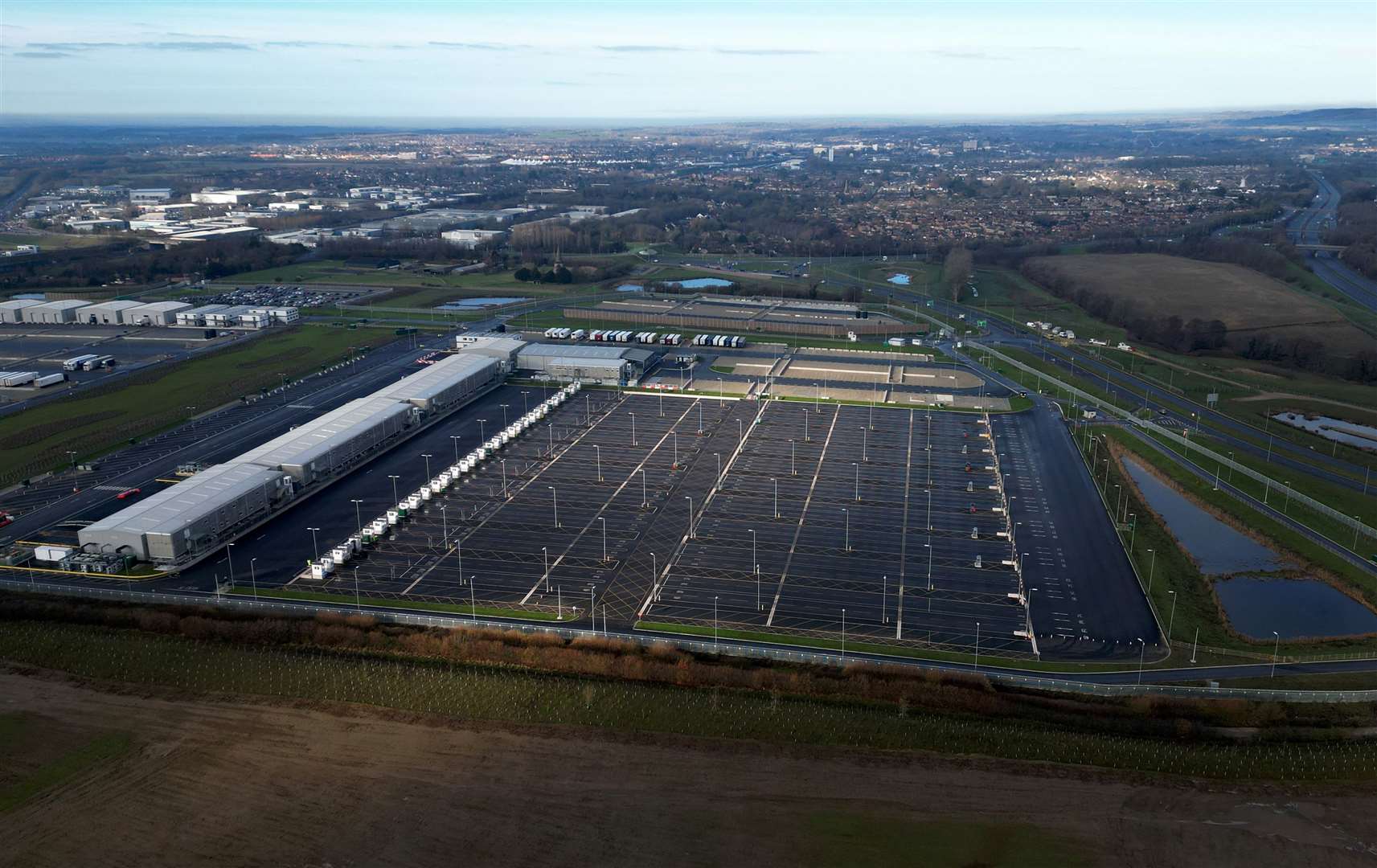 The Sevington Inland Border Facility off Junction 10a of the M20 near Ashford. Picture: Barry Goodwin