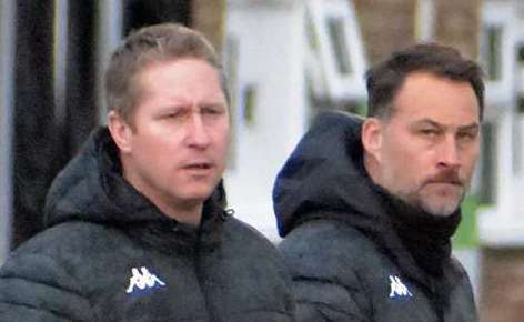 Folkestone joint-head coaches Roland Edge, left, and Micheal Everitt. Picture: Randolph File