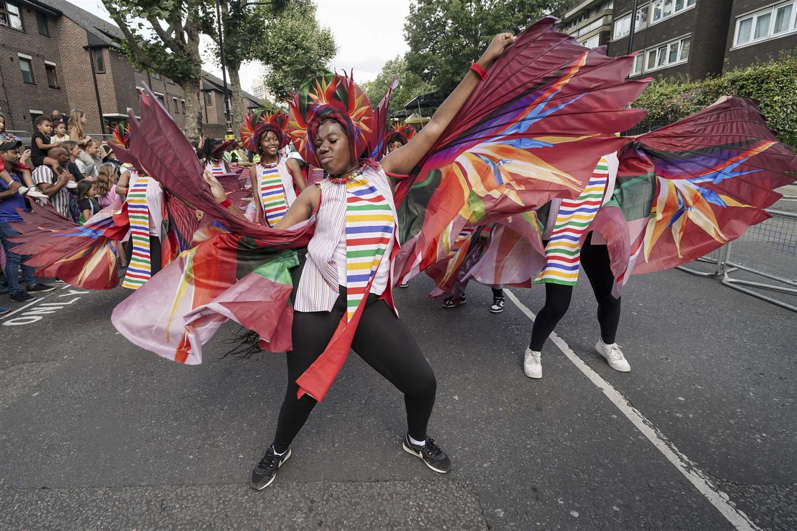 A group of dancers had silky wings to create a spectacle (Jeff Moore/PA)