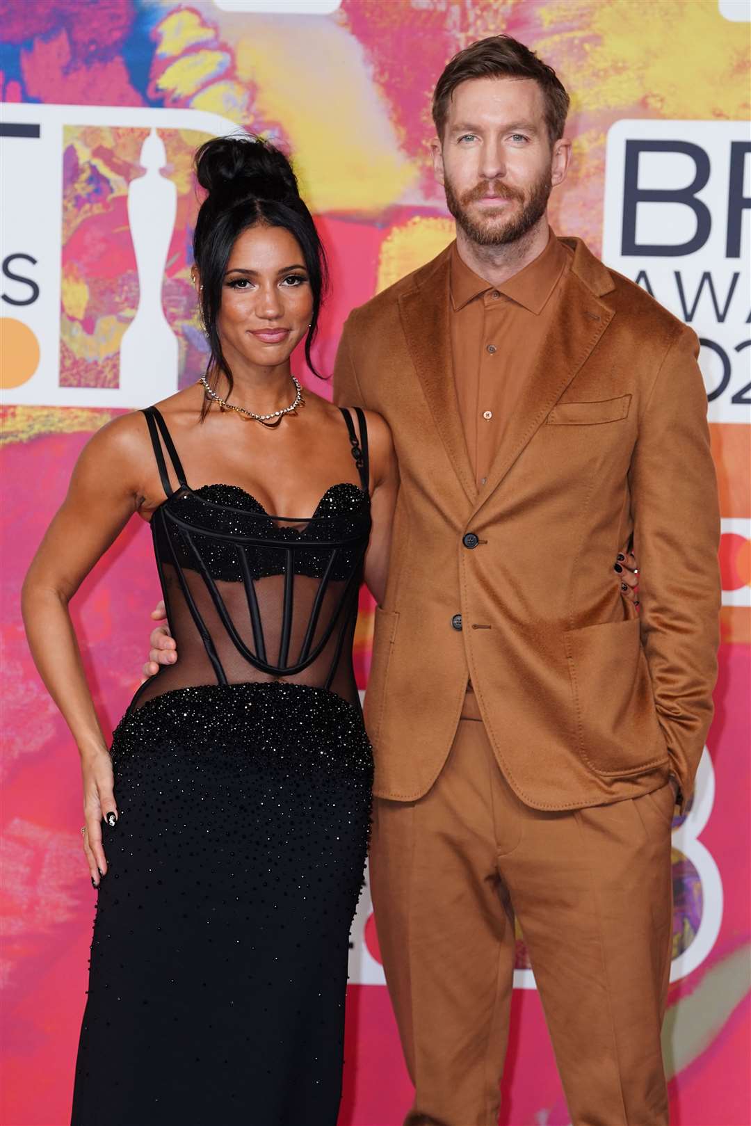 Calvin Harris with wife Vick Hope (Ian West/PA)