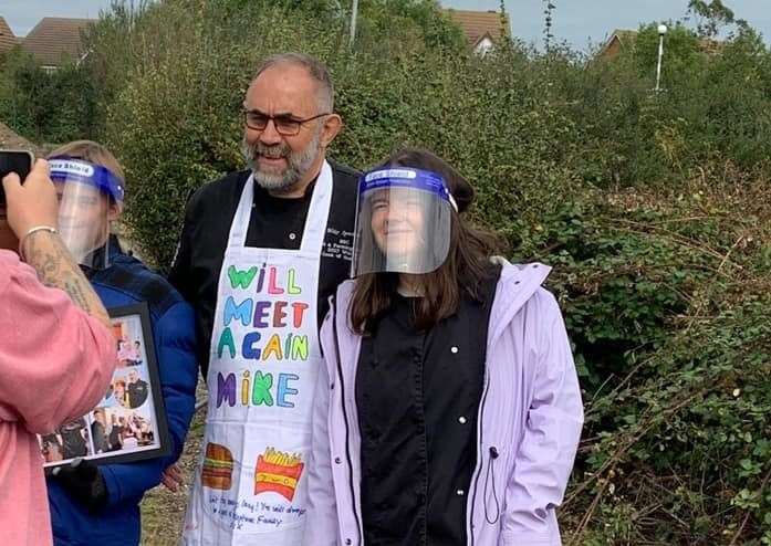 Swale Community Chef Mike Spackman presented with a special apron at Sheppey Rugby Club