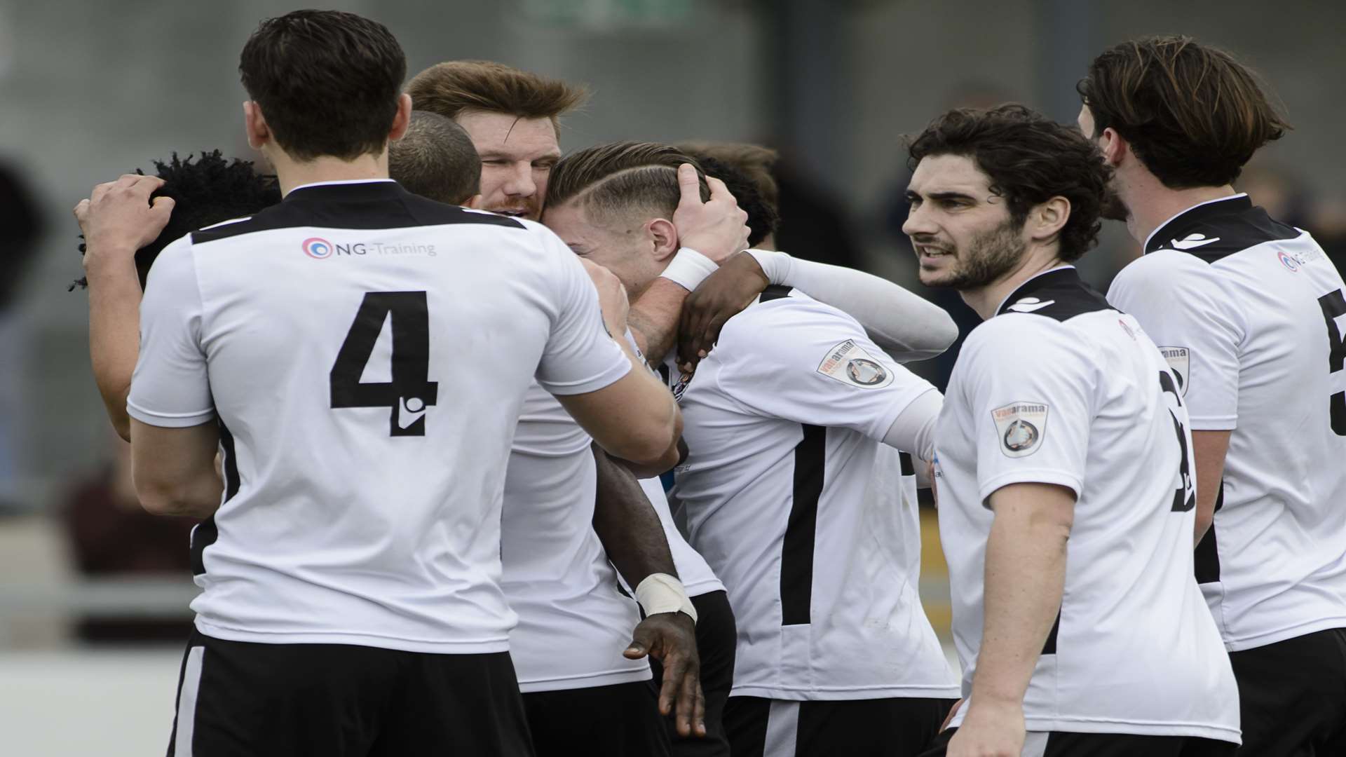 Darts delight: Andy Pugh celebrates his opening goal in 5-3 win over Truro Pic:Andy Payton