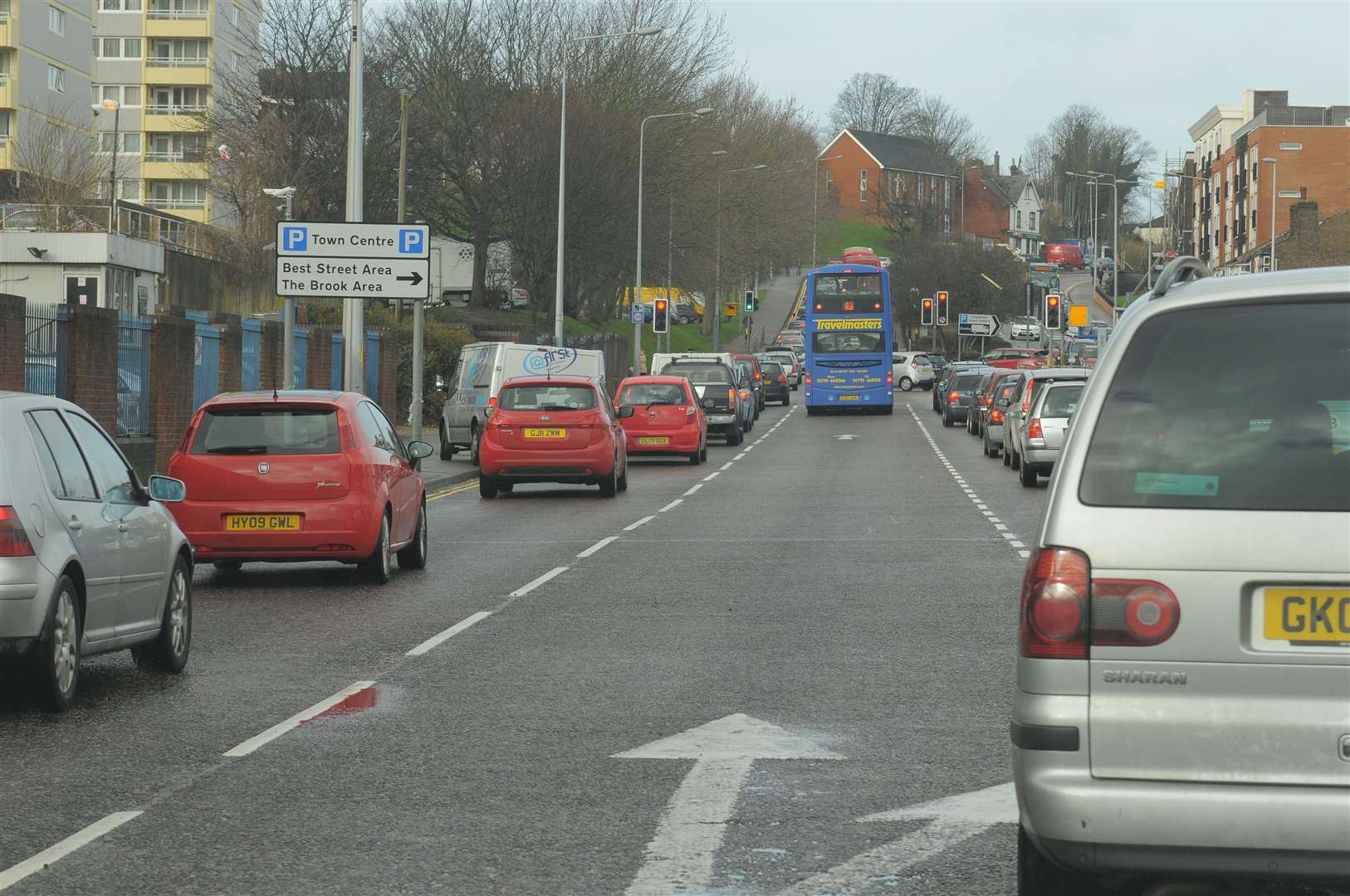 Traffic in Chatham. Stock image