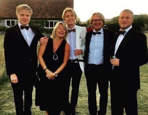 Dominic, far right, pictured with his parents and brothers. (Picture: Benedict Hamlyn / Instagram)