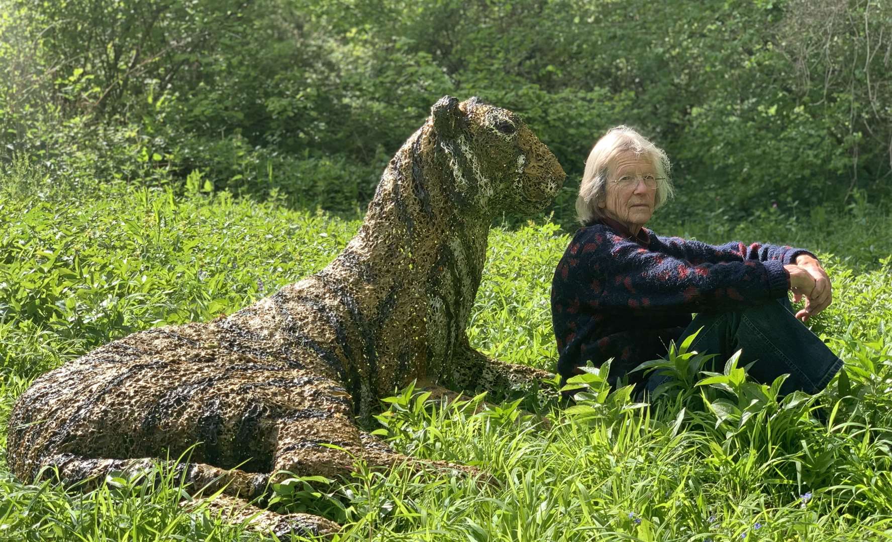 Juliet Simpson with her model of a tiger Picture: Juliet Simpson