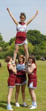 The Christ Church Jets Cheer Leaders at the annual students reunion.