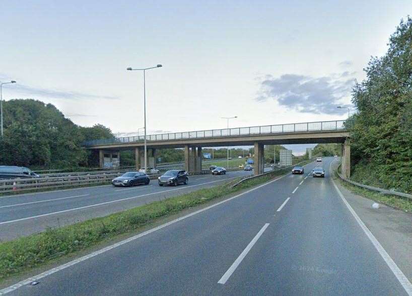 The Maidstone Road bridge in Gillingham, which crosses over the M2, is set to shut for repairs. Picture: Google