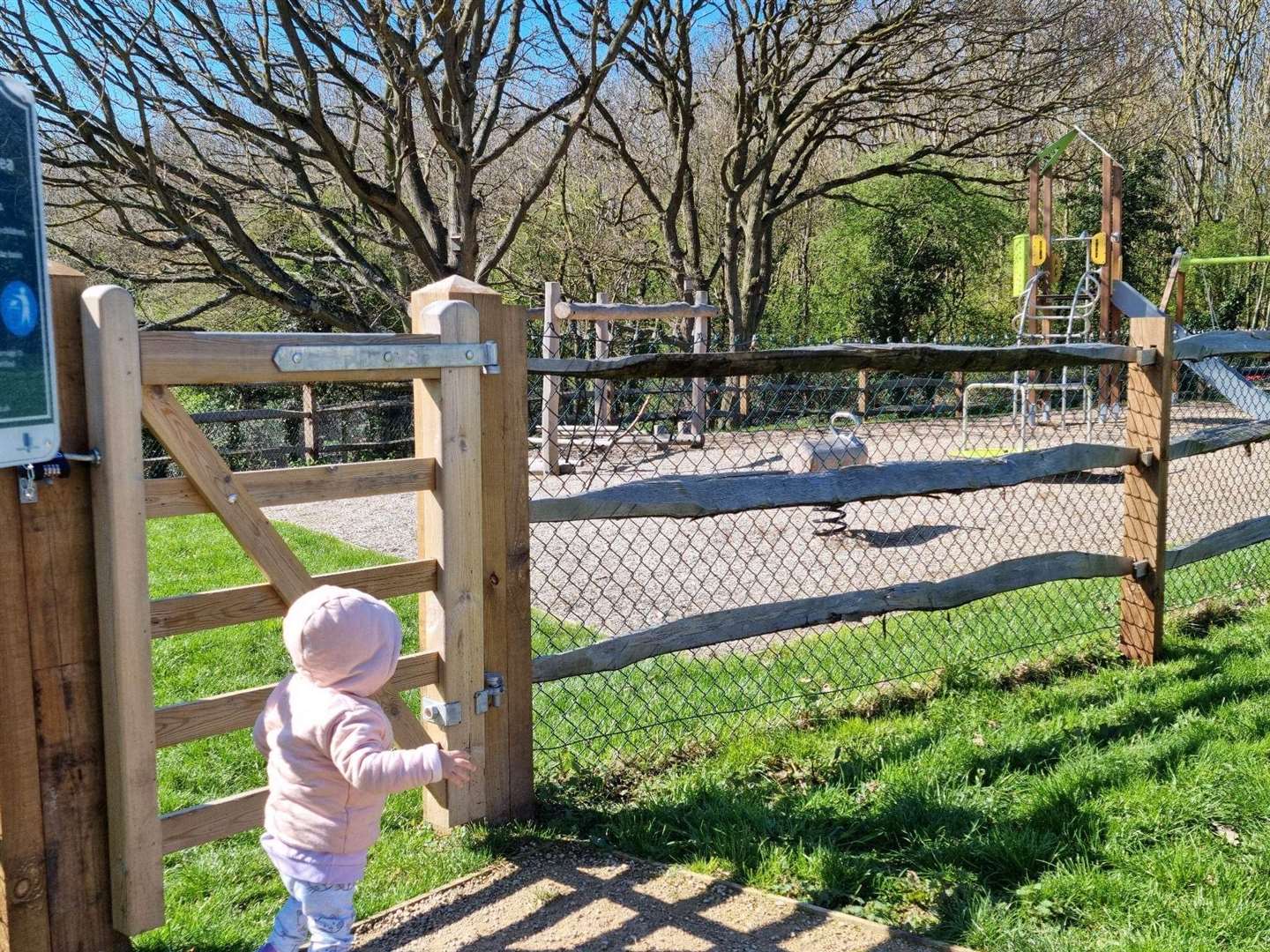 Sara Elsayed and her daughter Aminah, 1, from Wainscott were unable to get in to the locked Rivrerbourne play area in Chattenden. Picture: Sara Elsayed (63371297)