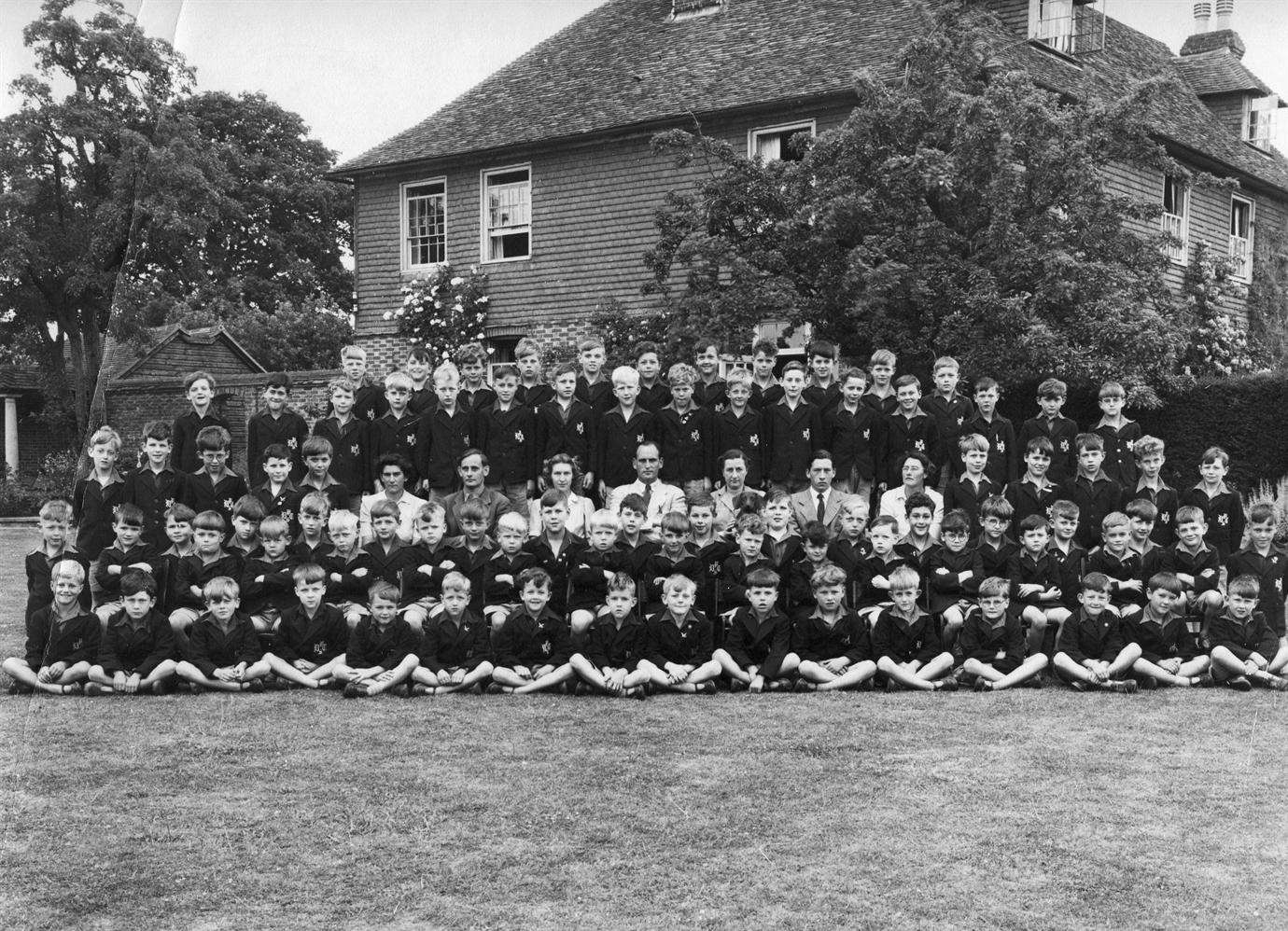 Children from Dulwich Prep, London, outside the Cranbrook school in 1939