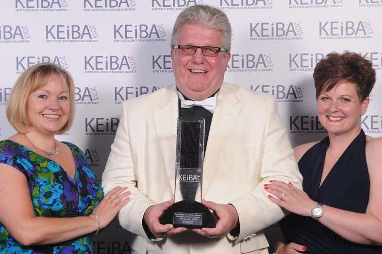Best Leisure & Tourism Business: Bob O'Connor of Howletts and Port Lympne with Nina Peak, left, and Barbara Thomas