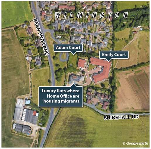 This map showcases the close proximity between the migrant housing and Emily Court and Adam Court.