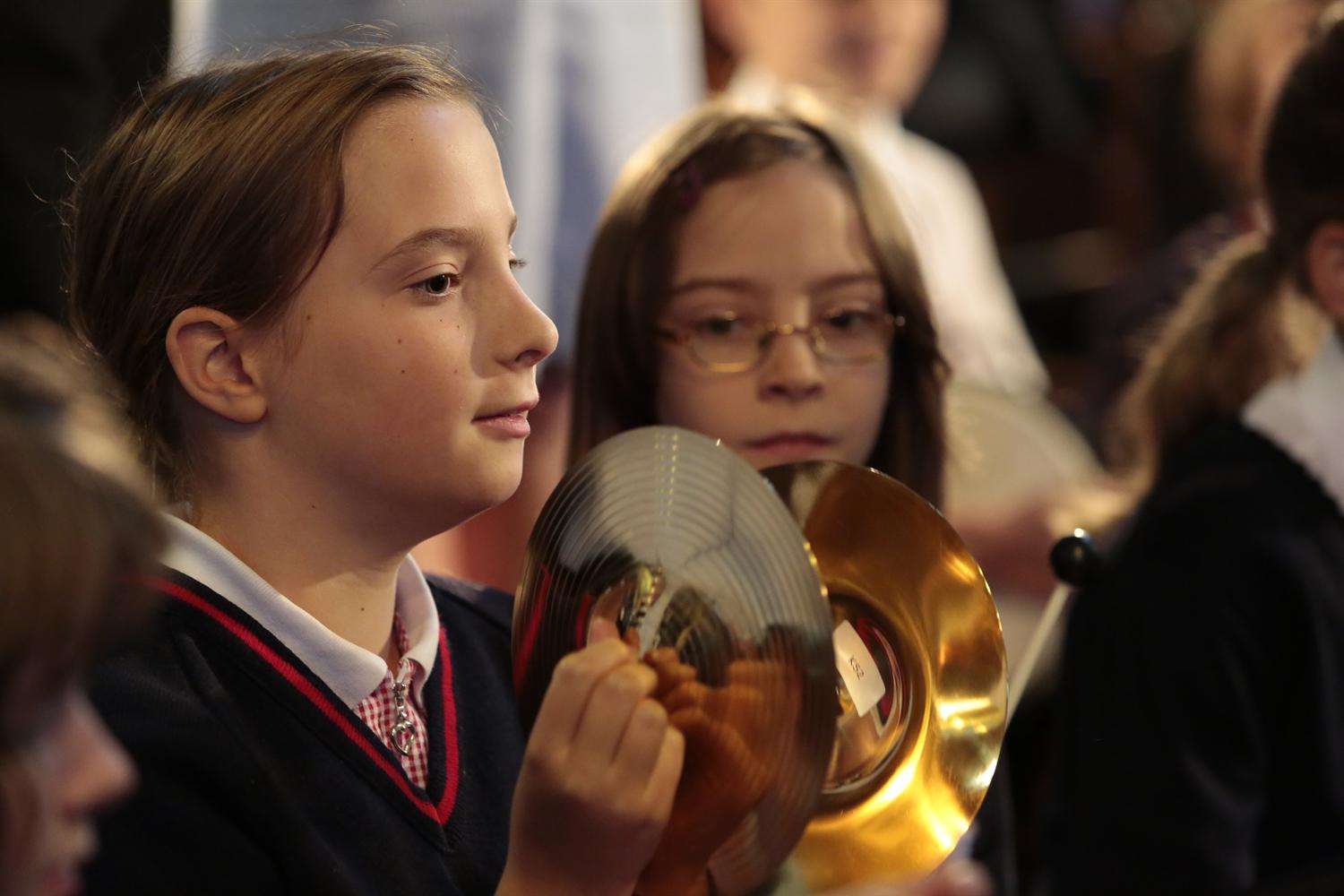 Pupils from the Discovery School at Kings Hill take part in a concert for the Music@Malling festival